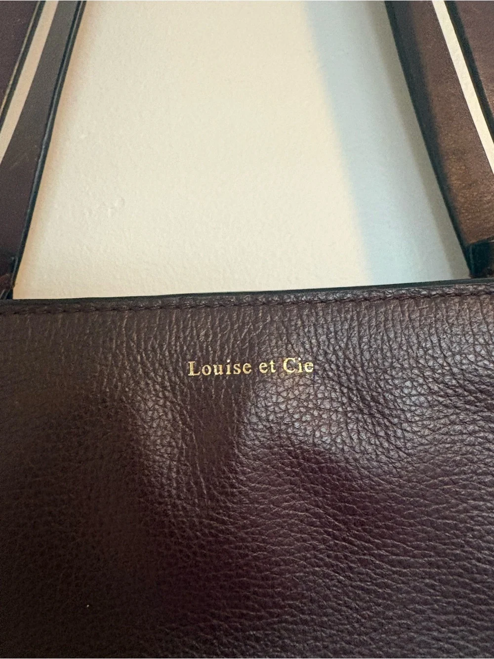 Louise et Cie Aubergine/Rosewood Leather Laptop Tote